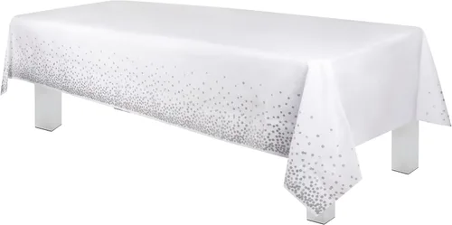 Vista 25 de Grandipity Mantel de plástico desechable de calidad prémium para fiestas con temática de globos de cumpleaños, 1 paquete, 54 x 108 pulgadas, mantel