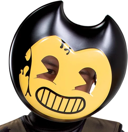 Vista 3 de Disfraz de Bendy para niños, disfraz oficial de Bendy y el renacimiento oscuro con máscara