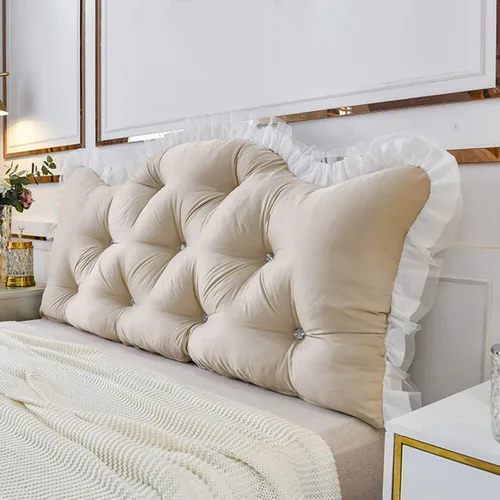 Vista 8 de Almohada de cuña para cabecera de dormitorio, almohada de lectura en casa, soporte de espalda para sentarse en la cama, cojín lumbar de gran