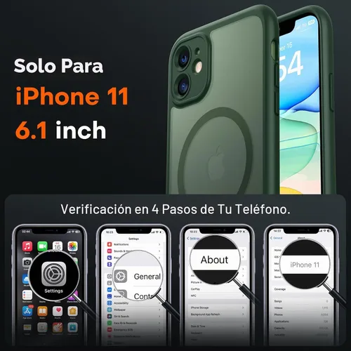 Vista 2 de TOCOL Funda para iPhone 11, compatible con MagSafe, verde alpino