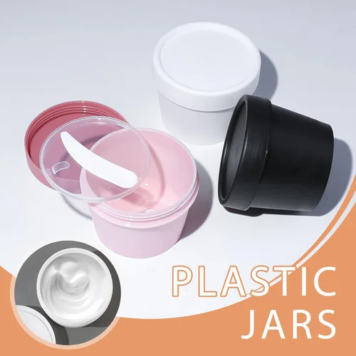 Vista 3 de LONGWAY Tarros de cosméticos vacíos de 3.4 onzas a prueba de fugas, recipiente de plástico de boca ancha con tapas de cúpula para productos