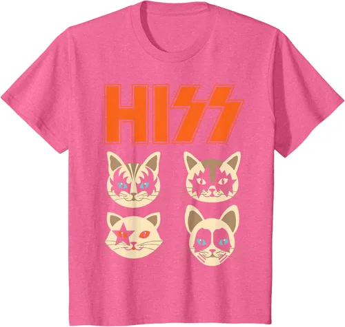 Vista 36 de Camiseta Hiss Funny Cats Kittens Rock Rockin, Negro