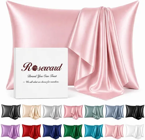 Vista 13 de Funda de almohada de seda real para cabello y piel, fabricada en Estados Unidos, 22 fundas de almohada de seda Momme Mulberry anti acné, lavable a
