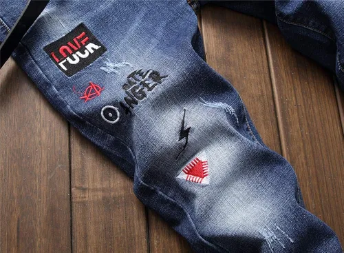 Vista 5 de AITITIA Jeans rasgados de corte regular para hombre