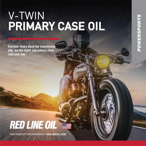 Vista 2 de Red Line RED42904 V-Twin Primary Case, aceite, botella de cuarto de galón