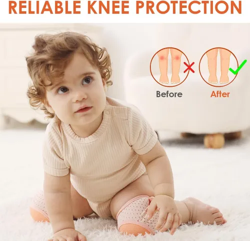 Vista 6 de SOFTMED - Rodilleras para gatear y gatear, rodilleras para bebé, ajustables, antideslizantes, transpirables para gatear niños pequeños (3 pares)