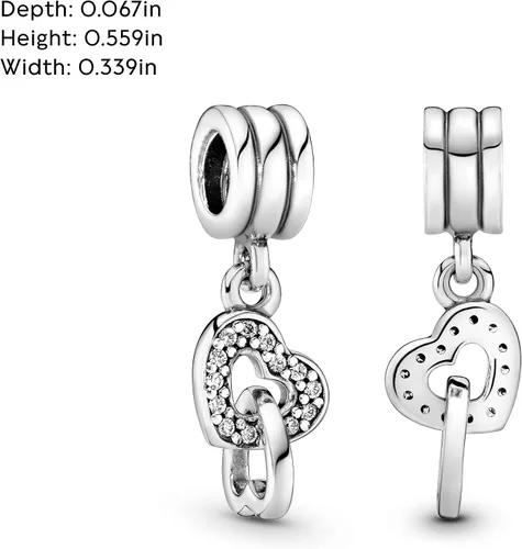 Vista 5 de PANDORA Dije de circonita cúbica de amor entrelazado en plata de ley, Metal, Circonita Cúbica