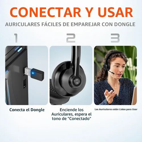 Vista 9 de Delton Auriculares de computadora Bluetooth 30X con micrófono