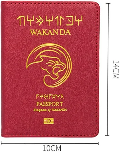 Vista 4 de Funda para pasaporte Kingdom of Wakanda - Funda para pasaporte con múltiples ranuras para tarjetas y boletos, A, Cartera con tarjetero