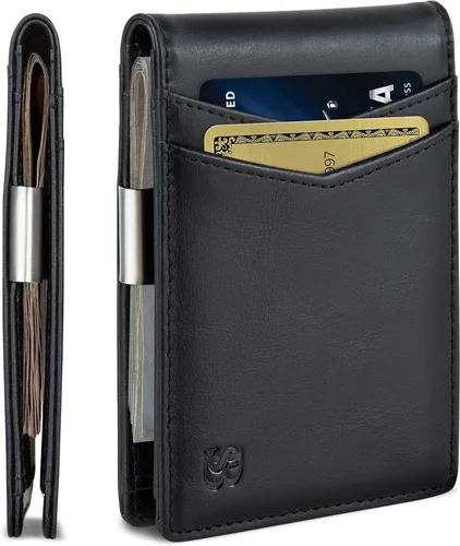 Vista 11 de SERMAN BRANDS Money Clip Wallet - Mens Wallets slim Front Pocket RFID Blocking Card Holder Minimalist Mini Bifold Transformador del desierto
