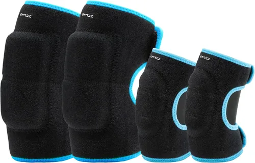 Vista 7 de ONTYZZ Rodilleras suaves para niños y coderas gruesas SBR, rodilleras y coderas ajustables, equipo de protección para ciclismo, voleibol, patinaje