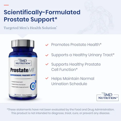 Vista 4 de 1MD Nutrition ProstateMD - Suplemento de apoyo para la próstata Saw Palmetto - Soporte para el tracto urinario y los impulsos frecuentes del baño