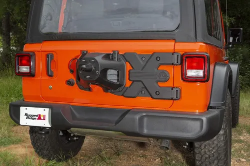 Vista 2 de Rugged Ridge HD kit de transporte de ruedas de auxilio Negro, bisagra fundida, de alta resistencia 11546.56 Compatible con Jeep Wrangler JL