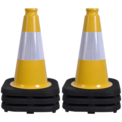 Vista 54 de OrangeStar 6 Pack 36" Conos de seguridad de tráfico, conos de estacionamiento verdes con collar reflectante, conos de construcción con base