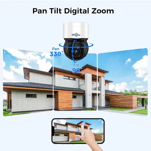 Vista 3 de [Inclinación panorámica de 330° 90° + seguimiento humano] Sistema de cámara de seguridad Hiseeu 4K PoE, sistema de cámara de seguridad NVR con 8