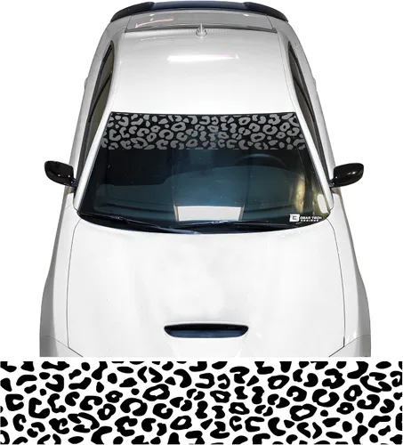 Vista 7 de BOGAR TECH DESIGNS Adhesivos de vinilo de ajuste universal con estampado de corazón para parabrisas y ventanas, cortadas para adaptarse a cualquier