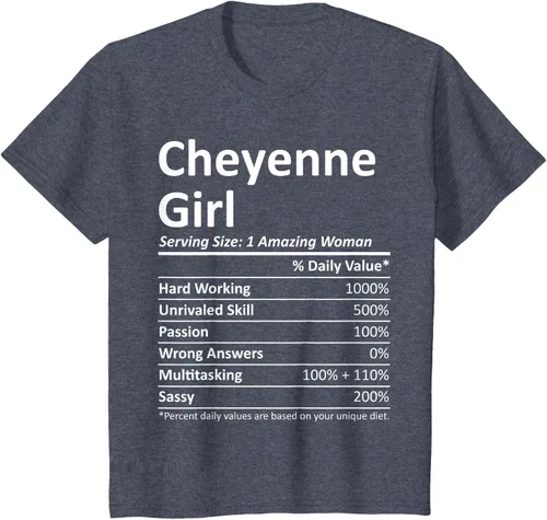Vista 17 de CHEYENNE GIRL WY WYOMING - Camiseta divertida de regalo de City Home Roots USA, Negro, S