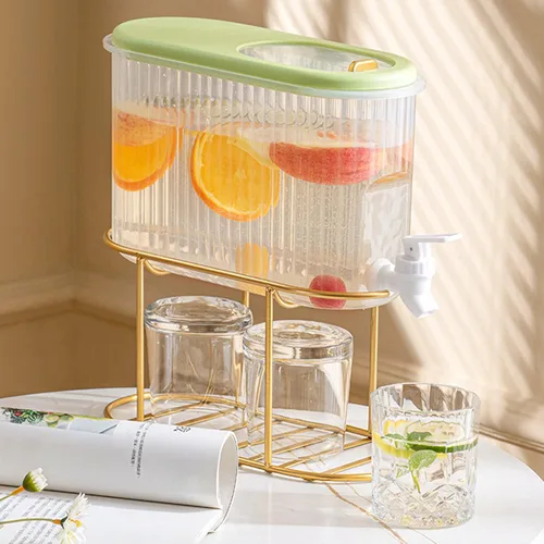 Vista 3 de Dispensador de bebidas de 3.5L/1 galón, hervidor frío con grifo, dispensador de jarra de agua duradero de plástico para refrigerador, cubo