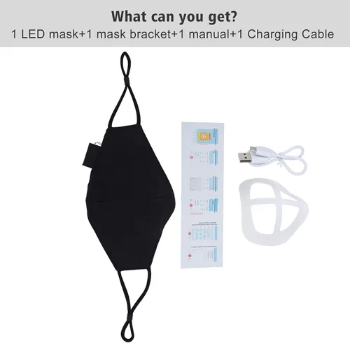 Vista 7 de LIOVODE Máscara LED máscara programable máscara de pantalla LED control de aplicación con máscara recargable USB para festivales de Halloween