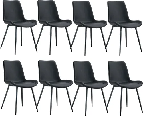 Vista 16 de gopop Juego de 4 sillas de comedor, modernas sillas de comedor de cocina, sillas laterales tapizadas para comedor en piel sintética, respaldos