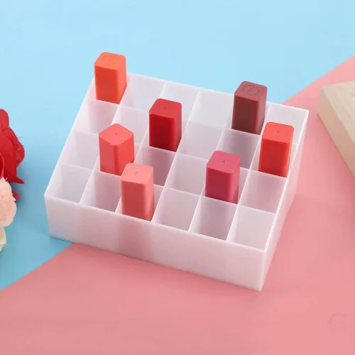 Vista 10 de Organizador de lápiz labial, 24 rejillas, organizador de maquillaje de lápiz labial, soporte para lápiz labial, organizador de brillo de labios