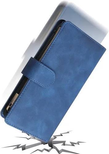 Vista 4 de Asuwish Compatible con Xiaomi Redmi 12C/Poco C55 Wallet Case Protector de pantalla de vidrio templado y cubierta de cuero con tapa para tarjetero