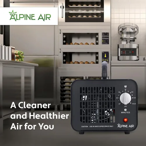 Vista 4 de Alpine - Generador de ozono de 125 W, 70,000 mg/h, ionizador de aire, eliminador de olores de ozono para el hogar y la cocina, máquina de ozono