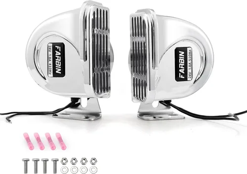 Vista 13 de FARBIN Bocina de acero inoxidable de tono bajo para barcos, bocinas de automóvil impermeables para barcos Bocinas de motocicleta súper fuertes de 12