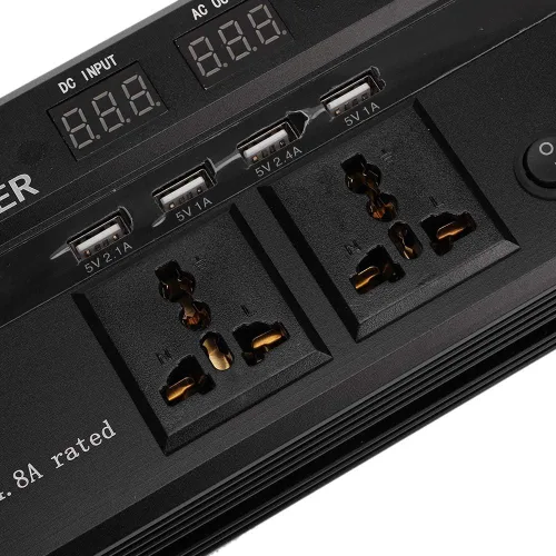 Vista 6 de Convertidor de energía 4000 W DC 12 V a CA 220 V, inversor de corriente de onda sinusoidal pantalla LCD del coche inversor de corriente de onda