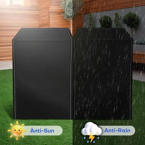 Vista 6 de ANMINY Funda para lavadora para carga frontal superior, impermeable para exteriores, resistente al polvo, al sol, resistente al viento, cremallera