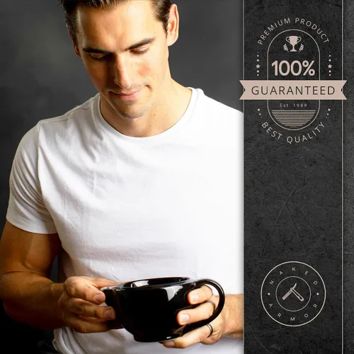 Vista 9 de Naked Armor Savanna - Juego de taza de afeitado – Scuttle de porcelana hecha a mano para afeitados de espuma caliente, incluye cepillo apto