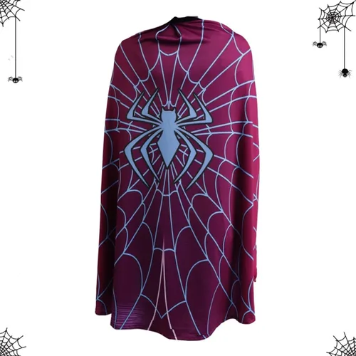 Vista 5 de MAYAIO Disfraz de superhéroe fantasma para niñas, disfraz de Halloween, cosplay, traje completo con capa, conjunto completo