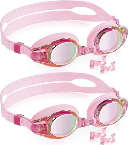 Vista 19 de Aegend - Paquete de 2 gafas para niños, gafas de natación para niños de 4 a 16 años, niños y niñas jóvenes, gafas de piscina antivaho, impermeables