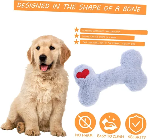 Vista 8 de Juguete masticable de peluche chirriante para cachorros de dentición, forma divertida interactiva y atractiva para reducir el comportamiento