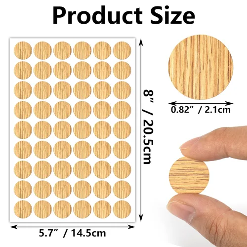Vista 7 de 648 piezas de 12 colores autoadhesivos para agujeros de tornillo, calcomanías de PVC a prueba de polvo para muebles de madera, gabinete, pared