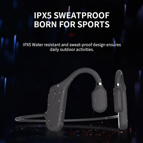 Vista 4 de Auriculares deportivos inalámbricos con orejas abiertas, Bluetooth 5.0, impermeables, a prueba de sudor, con micrófono, para deportes, correr