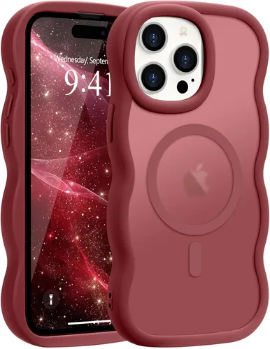 Vista 43 de Pepmune - Funda para iPhone 12 Pro Max con marco ondulado y estructura rígida, color mate claro, cubierta trasera unisex, compatible con Magsafe