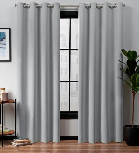 Vista 21 de Exclusive Home Curtains - Par de paneles de cortinas, modelo Academy, con ojales para bloqueo total de luz Blanco