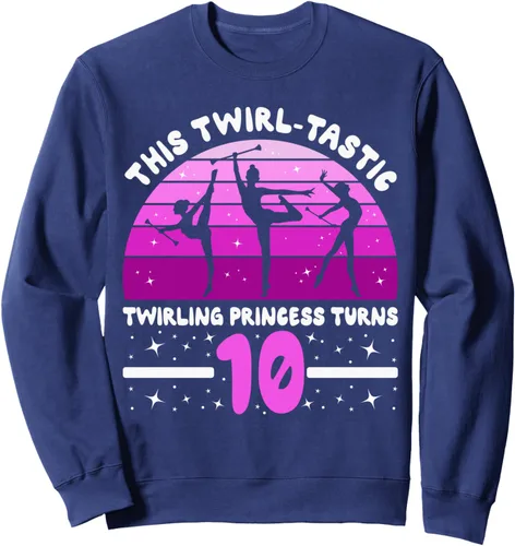 Vista 6 de 10. Birthday 10 Years Girl Baton Twirling Recitals Majorette Sweatshirt