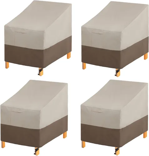 Vista 8 de PHI VILLA Juego de 2 fundas para sillas de patio, fundas para muebles de exterior, impermeables y resistentes, para asientos profundos