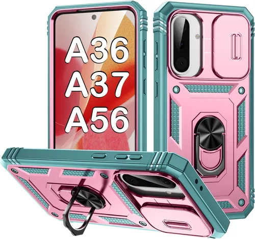 Vista 139 de PASNEW Funda militar para iPhone 13 Pro Max, cubierta de cámara deslizante y soporte de anillo de metal de 360°, carcasa rígida multicapa resistente