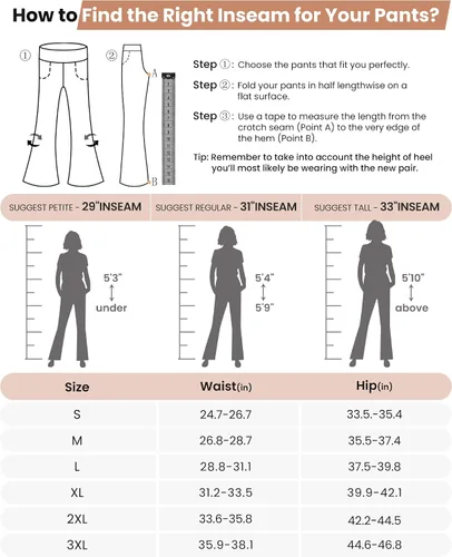 Vista 6 de G4Free Leggings acampanados con forro polar para mujer, pantalones de yoga elásticos con 4 bolsillos de 29 pulgadas, 31 pulgadas, 33 pulgadas