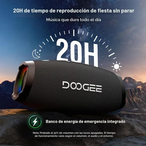 Vista 5 de Wild Boom - Altavoz Bluetooth portátil con luces RGB, color negro
