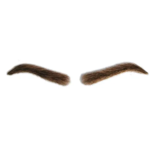 Vista 3 de Cejas de encaje falsas para hombres, cabello humano, cejas artificiales negras y marrones (F1)