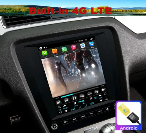 Vista 3 de Para Ford Mustang Radio Actualización 2010-2014 Android Estéreo Navegación Reemplazo 9.7 Pulgadas Pantalla Táctil Inalámbrica Carplay WiFi Cámara