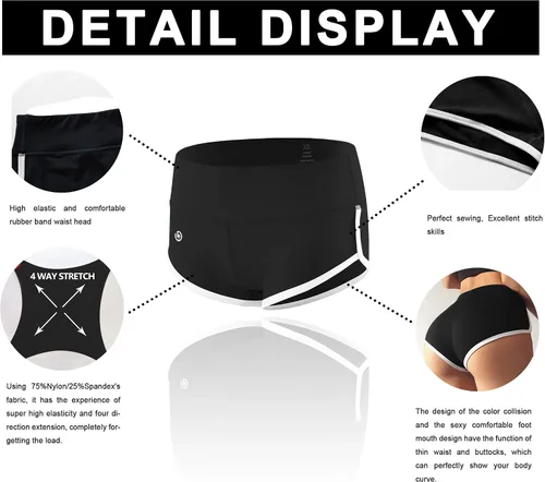 Vista 5 de BUBBLELIME XS-XXL Sexy Booty Yoga Shorts Running Shorts Women UPF30+ Workout Fitness Active Wicking Yoga Tummy Control