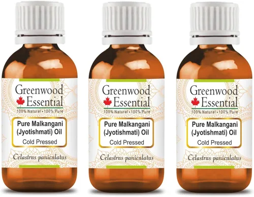 Vista 7 de Greenwood Essential Aceite puro de Malkangani (Malkangni/Jyotishmati) (Celastrus paniculatus) con cuentagotas de vidrio prensado en frío 0.2 fl oz
