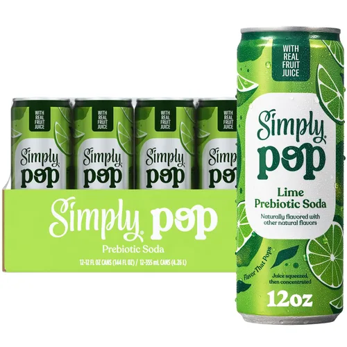 Vista 7 de Simply POP Soda Prebiótica Ponche Cítrico en Latas, 12 fl oz, Paquete de 12
