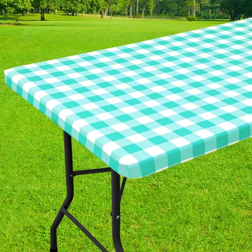 Vista 11 de Smiry Mantel cuadrado de pícnic, manteles de vinilo elásticos impermeables, fundas de mesa de lana cuadriculada con parte trasera de franela
