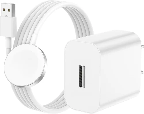 Vista 8 de Cargador de Apple Watch Fast Smart iWatch [certificado Apple MFi], cable de carga magnético de 3 pies con bloque de cargador de pared USB C